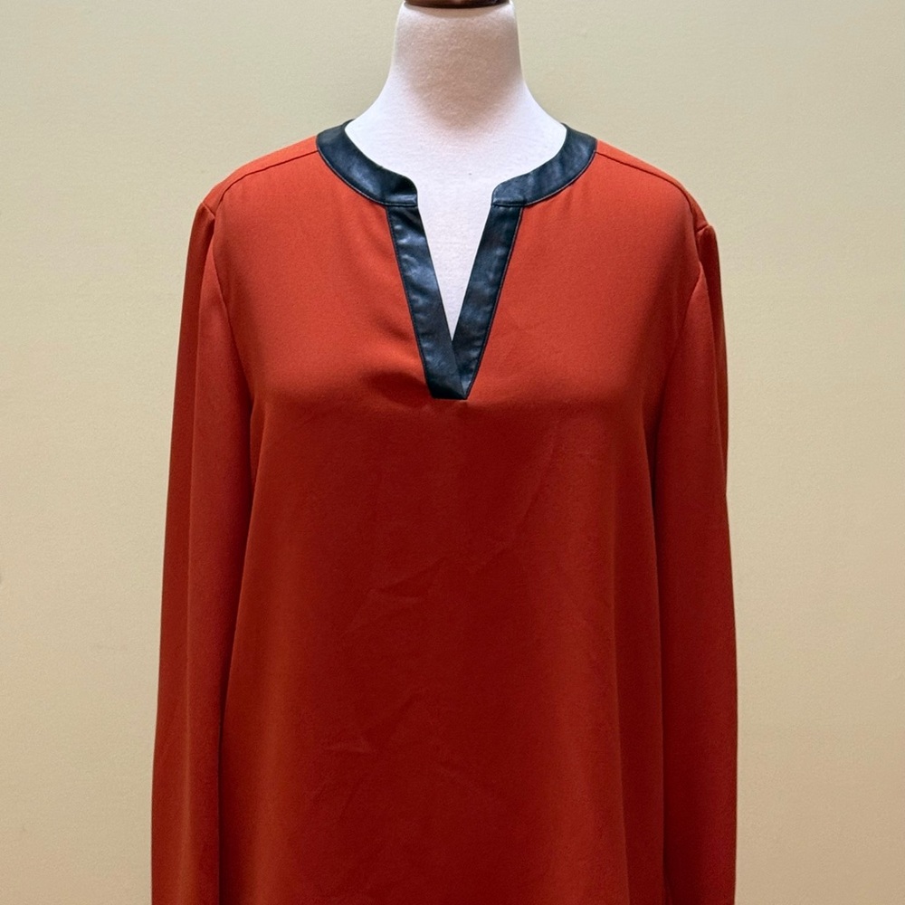 Daniel Cremieux Women's Rust Blouse with Black Trim